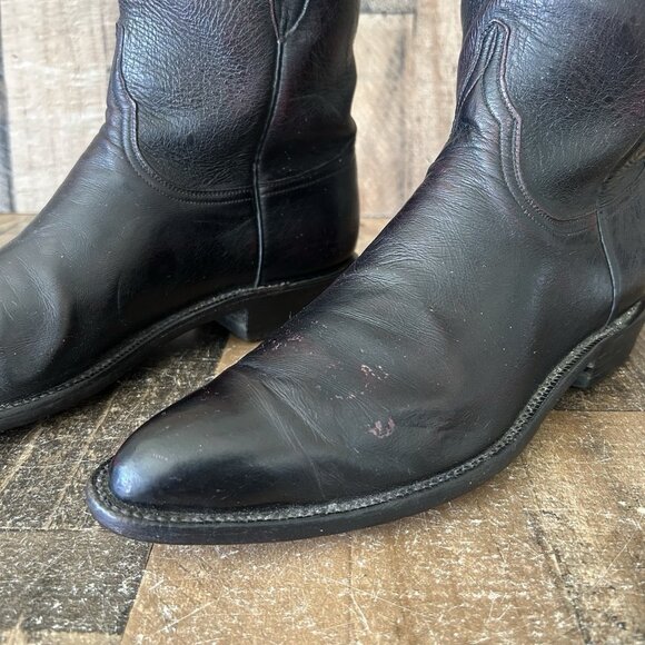 Lucchese Classics Handmade L350029 Black Cherry Roper Cowboy Boots Mens 10.5 D - Picture 9 of 12